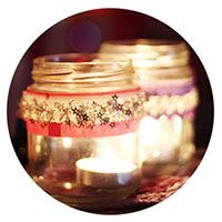 Amy Edwards Green DIY Happy Daisy Honestly Knit Tutorial Lantern Candle Jam Jar Sparkly
