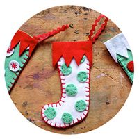 Amy Edwards Green DIY Happy Daisy Honestly Knit Tutorial Felt Christmas Stocking Decoration