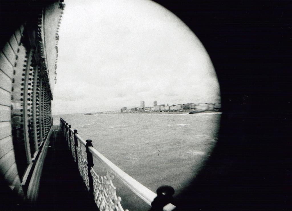 Happy Daisy Film 35mm bw black and white fish eye Brighton