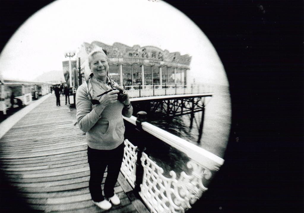 Happy Daisy Film 35mm bw black and white fish eye Brighton