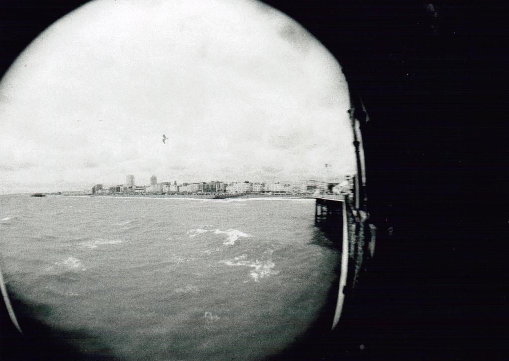 Happy Daisy Film 35mm bw black and white fish eye Brighton