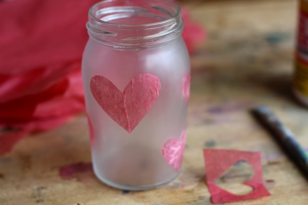 Happy Daisy Jam Jar Lantern DIY Frosted Mod Podge