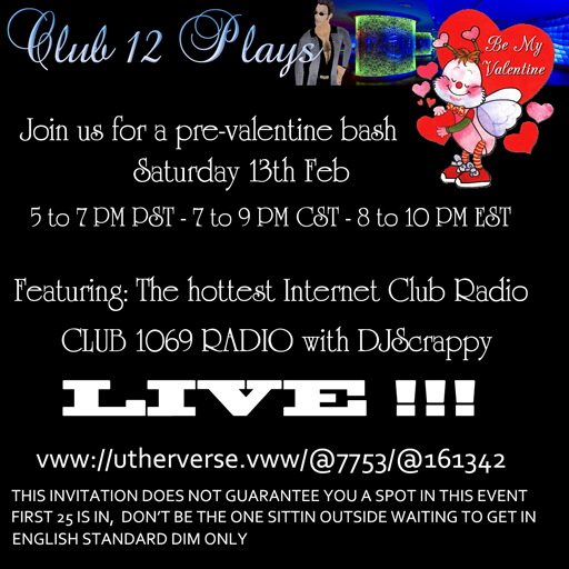 CLUB 12 PLAYS is going to be the hottest club in the Utherverse. Be a part of it now.