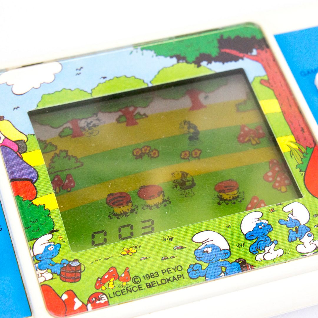 Vintage Electronic Smurf LCD Video Game by Tiger, 1983, Large Screen