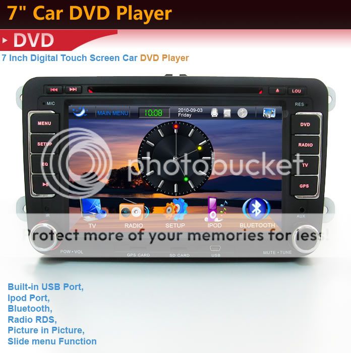 NEW7 2 din CAR GPS dvd player radio for VW IPOD+DTV  