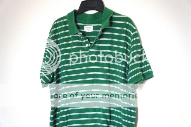 American Eagle Green Stripe Polo St. Patricks Shirt M  