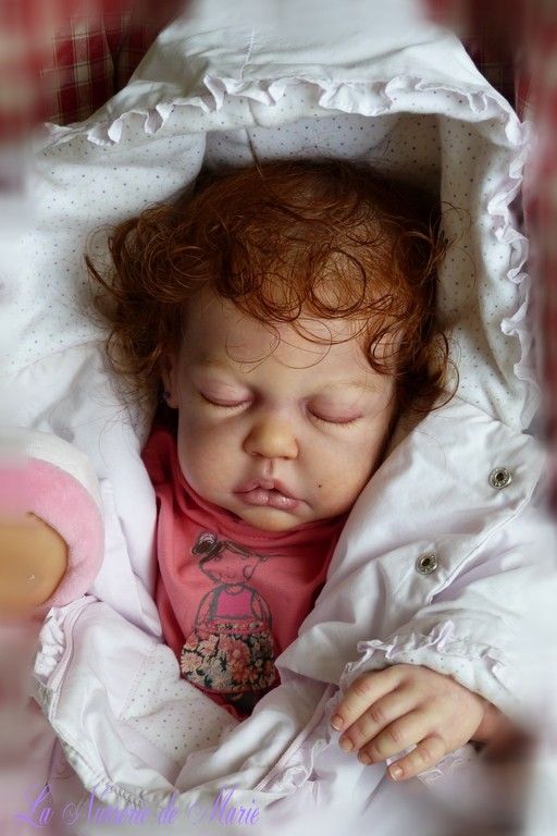 reborn baby girl, doll, human hair, toddler, Anne Timmerman kit  