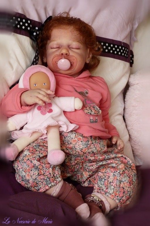 reborn baby girl, doll, human hair, toddler, Anne Timmerman kit  